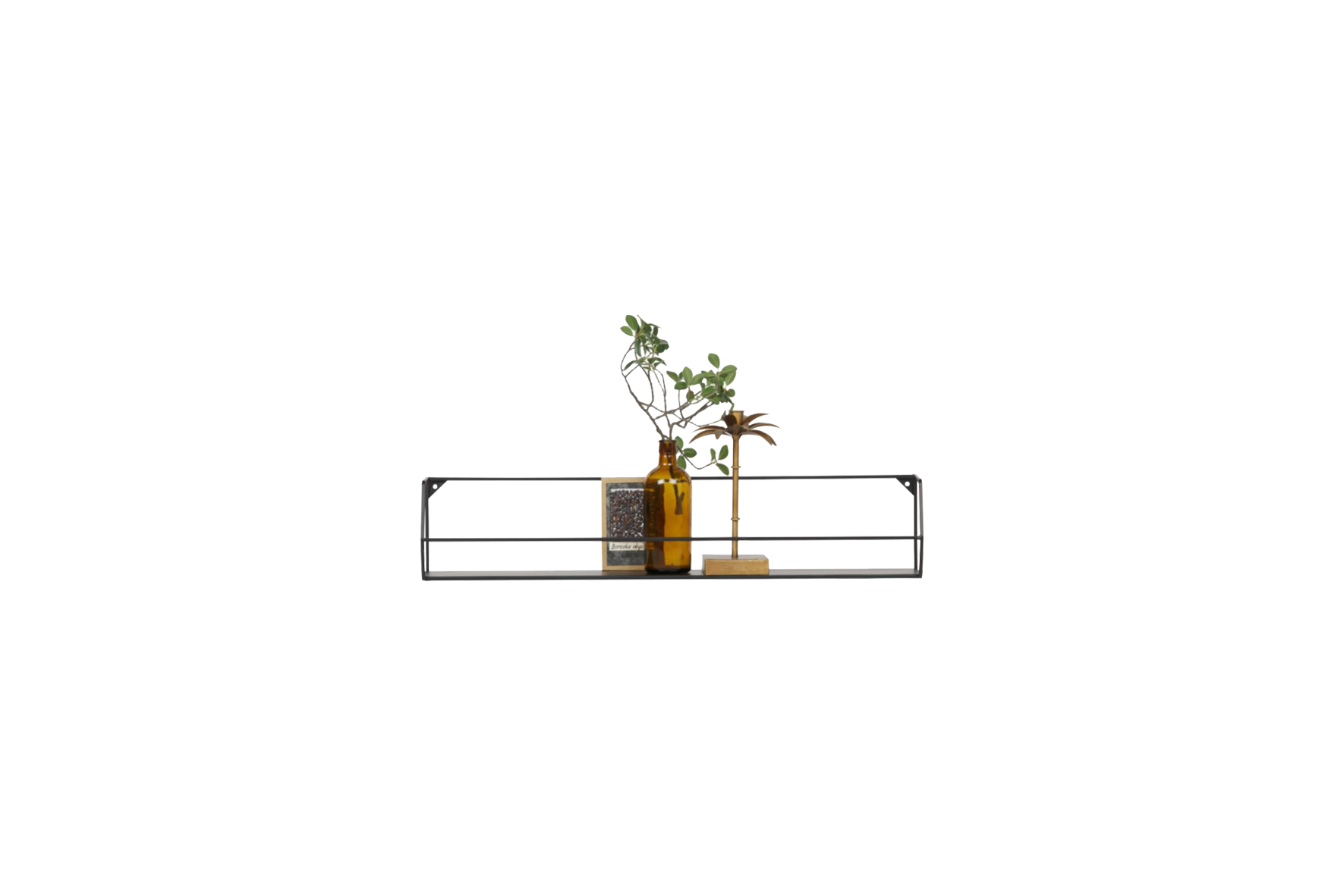 Wall shelf black steel L80 x W16 xH16
