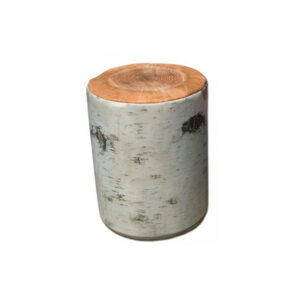 Wonderwood berk poef Ø39xH47