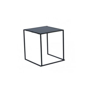 X | Dinertafel zwart met zwart blad L70xB70xH75