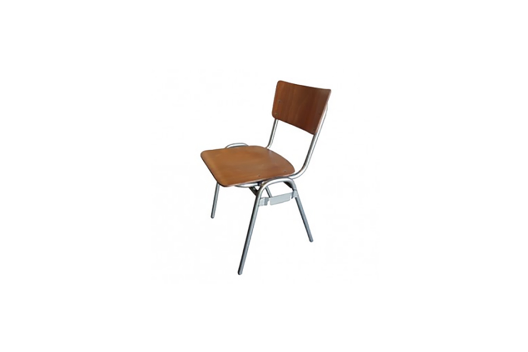 X | Schoolstoel met houten zitting (koppelbaar) L53xB50xH79