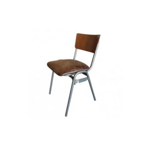X | Schoolstoel met leren zitting (koppelbaar) L53xB50xH79