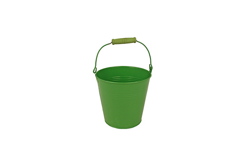 Flowerpot bucket zinc small with handle Ø10xH10