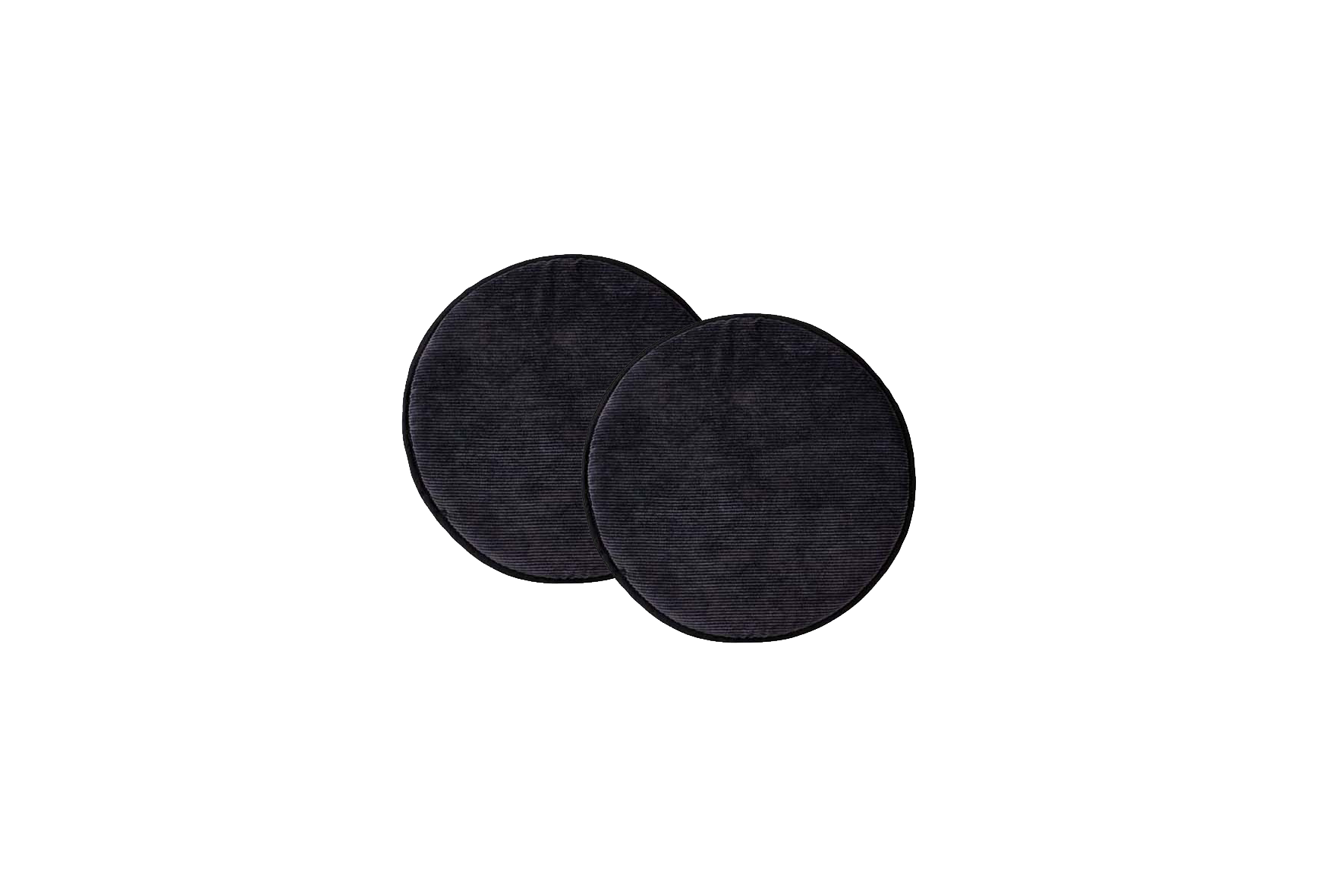 Seat cushion | Black ribbed Ø38