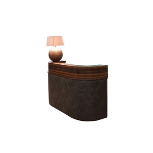 Luxury Line bar/counter zwart gecapitonneerd leer L182,5xB165xH115