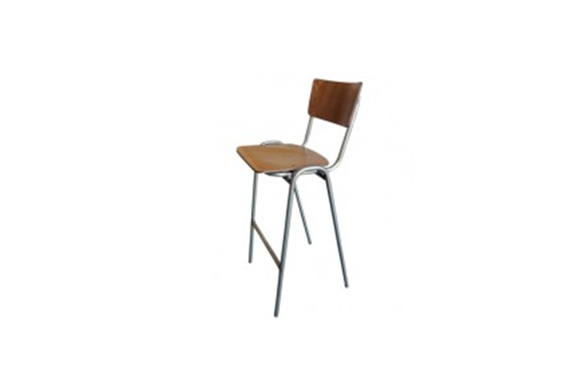X | Vintage bar stool wooden seat H84