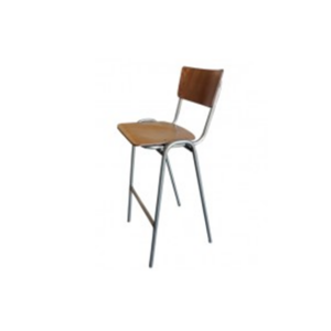 X | Barkruk vintage houten zitting H84