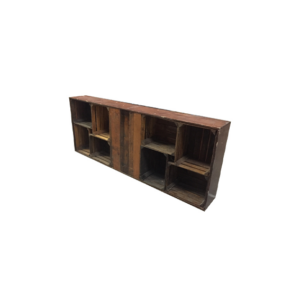 Industrieel kast laag met 8 kisten L240xB33xH95