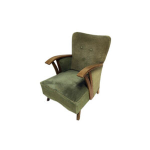 Berlin fauteuil groen/geel L60xB53xH82