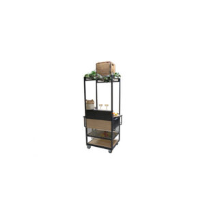 Brooklyn bar trolley zwart staal L80xB65xH203