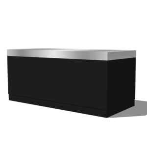 Cape Town buffet with stainless steel worktop L180xD80xH90