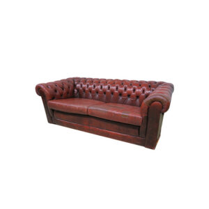 Chesterfield 2,5-zits bank leer doorleefd L204xB94xH69
