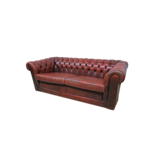 Chesterfield 2,5-seater sofa leather lived-through L204xW94xH69