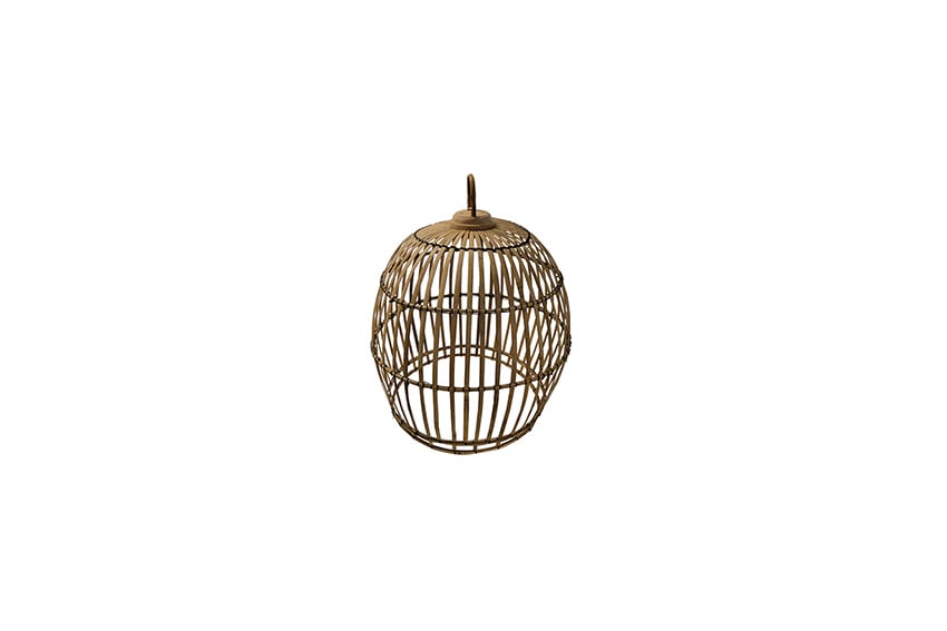 Rooster basket lamp bamboo