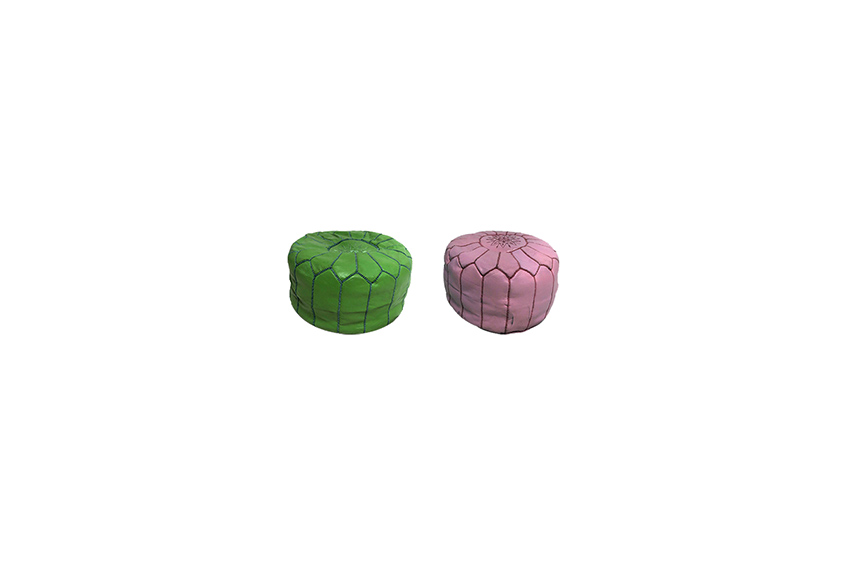 Ibiza poef leer Ø40xH40 (diverse kleuren)