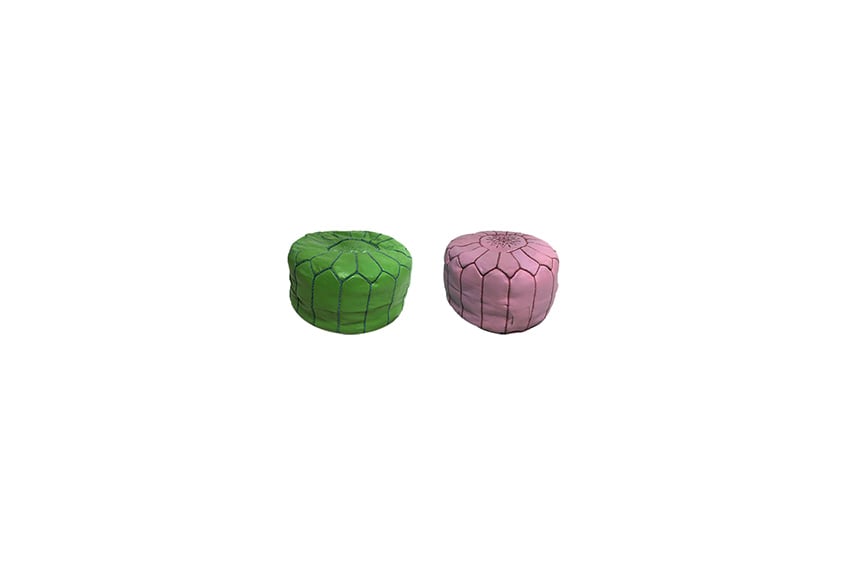 Ibiza poef leer Ø40xH40 (diverse kleuren)