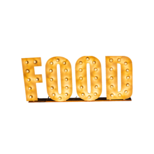 Marquee letters licht hout 'FOOD' L178xH75