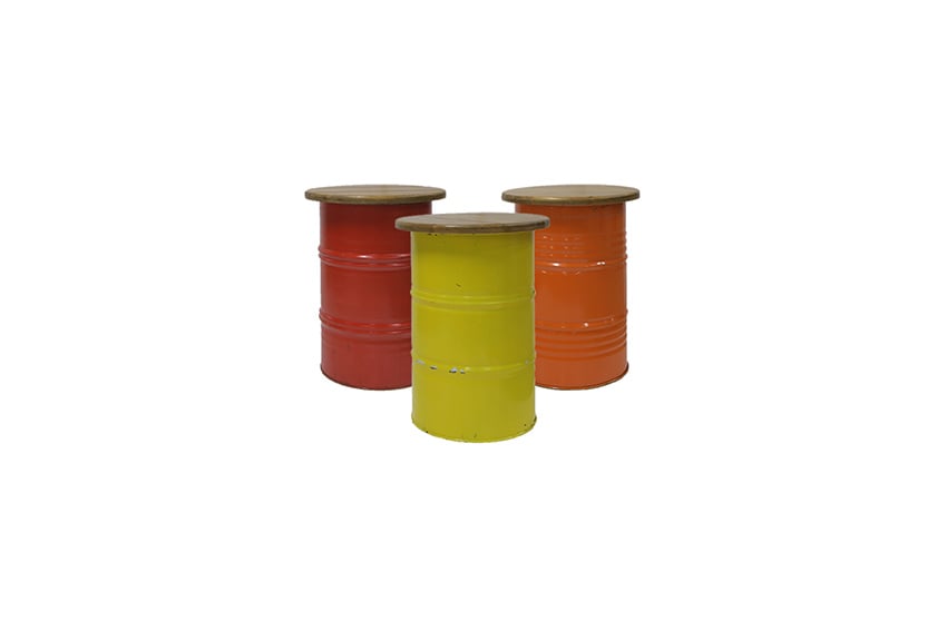 Industrial high table oil barrel black Ø58xH90