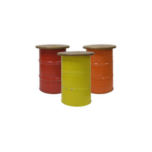 Industrieel olieton statafel Ø58xH90 (diverse kleuren)