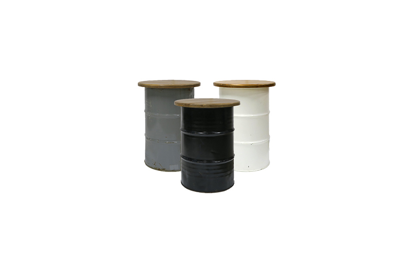 Industrieel olieton statafel Ø58xH90 (diverse kleuren)