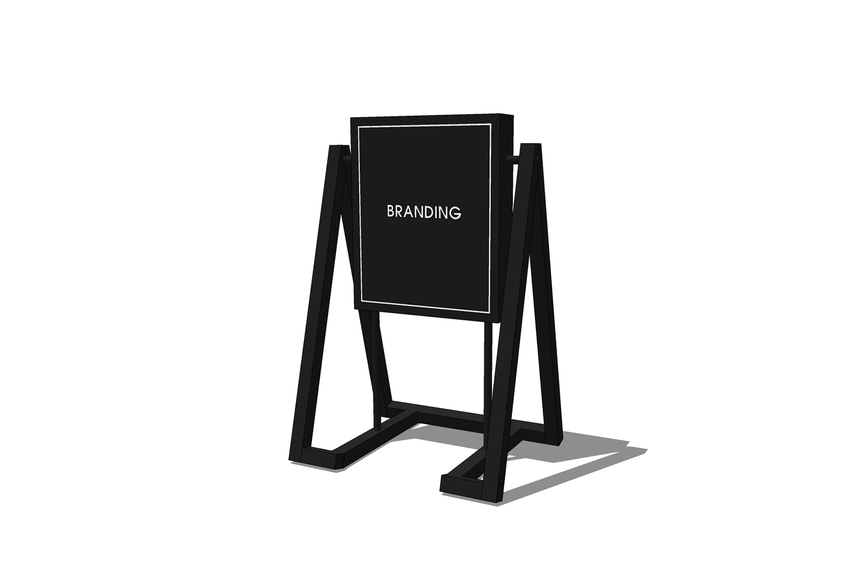 Stoepbord zwart XL L140xB110xH210