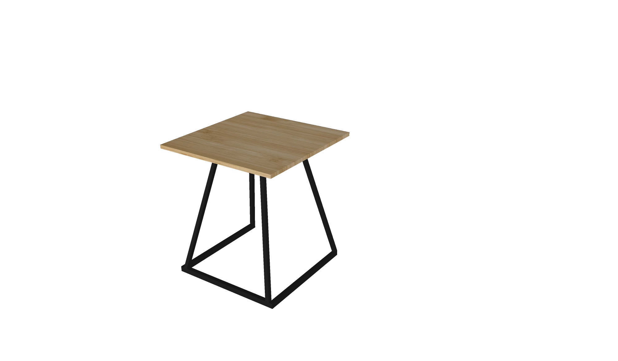 Urban dinertable black with bamboo table top L70xB70xH74 (set)
