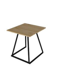 Urban dinertafel zwart met bamboe tafelblad L70xB70xH74 (set)