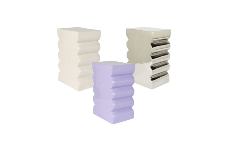 Bijzettafel kruk Curves (diverse kleuren) L30xB21xH45