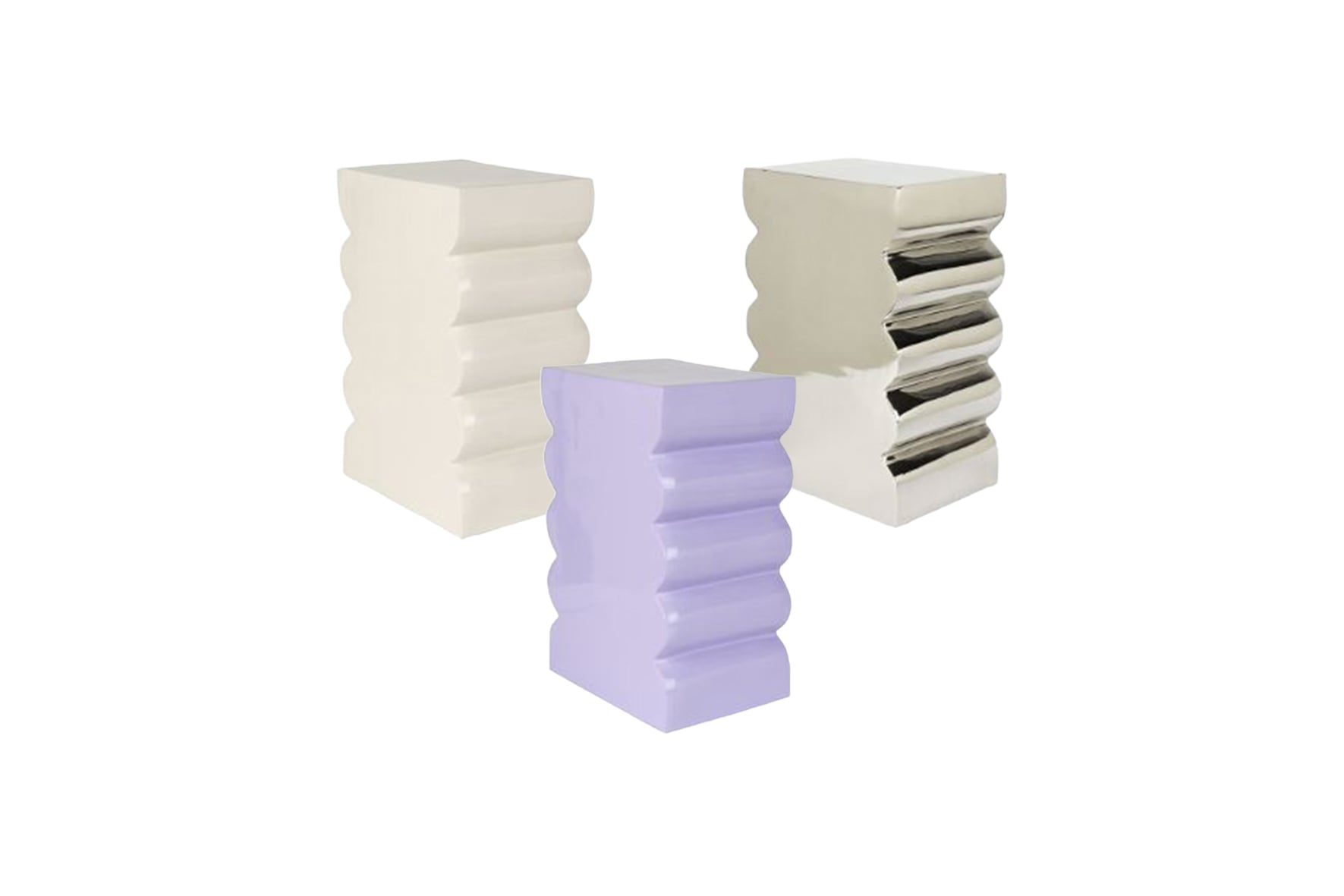 Bijzettafel kruk Curves (diverse kleuren) L30xB21xH45