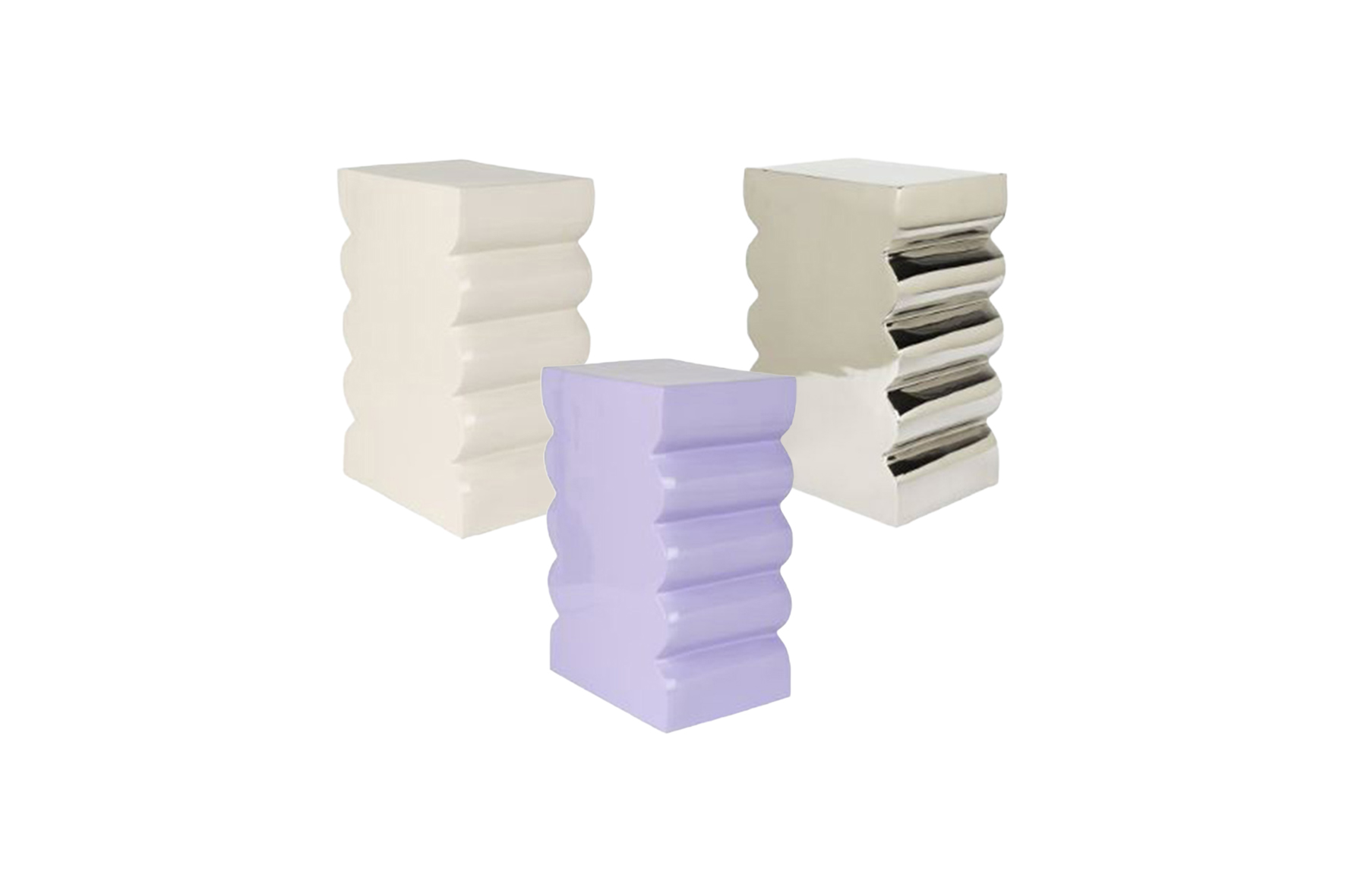Bijzettafel kruk Curves (diverse kleuren) L30xB21xH45