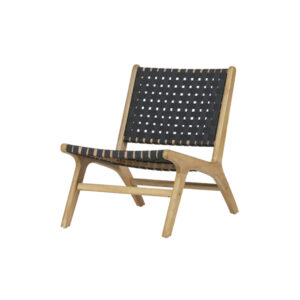 Eco Chique geweven stoel hout antraciet L78xB59xH77