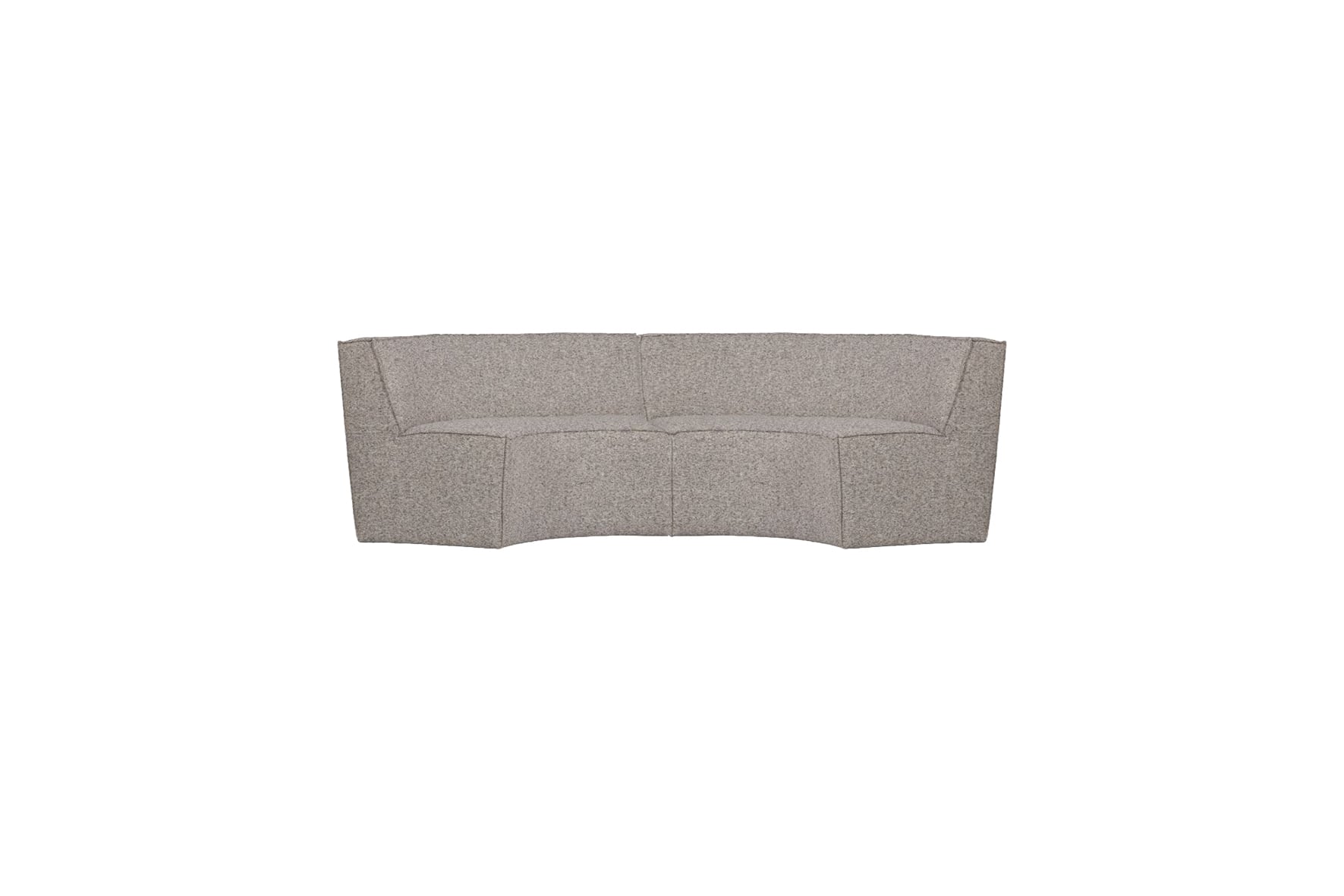 Halfronde bank 4-zits gemêleerd naturel L260xB131xH85 (set)