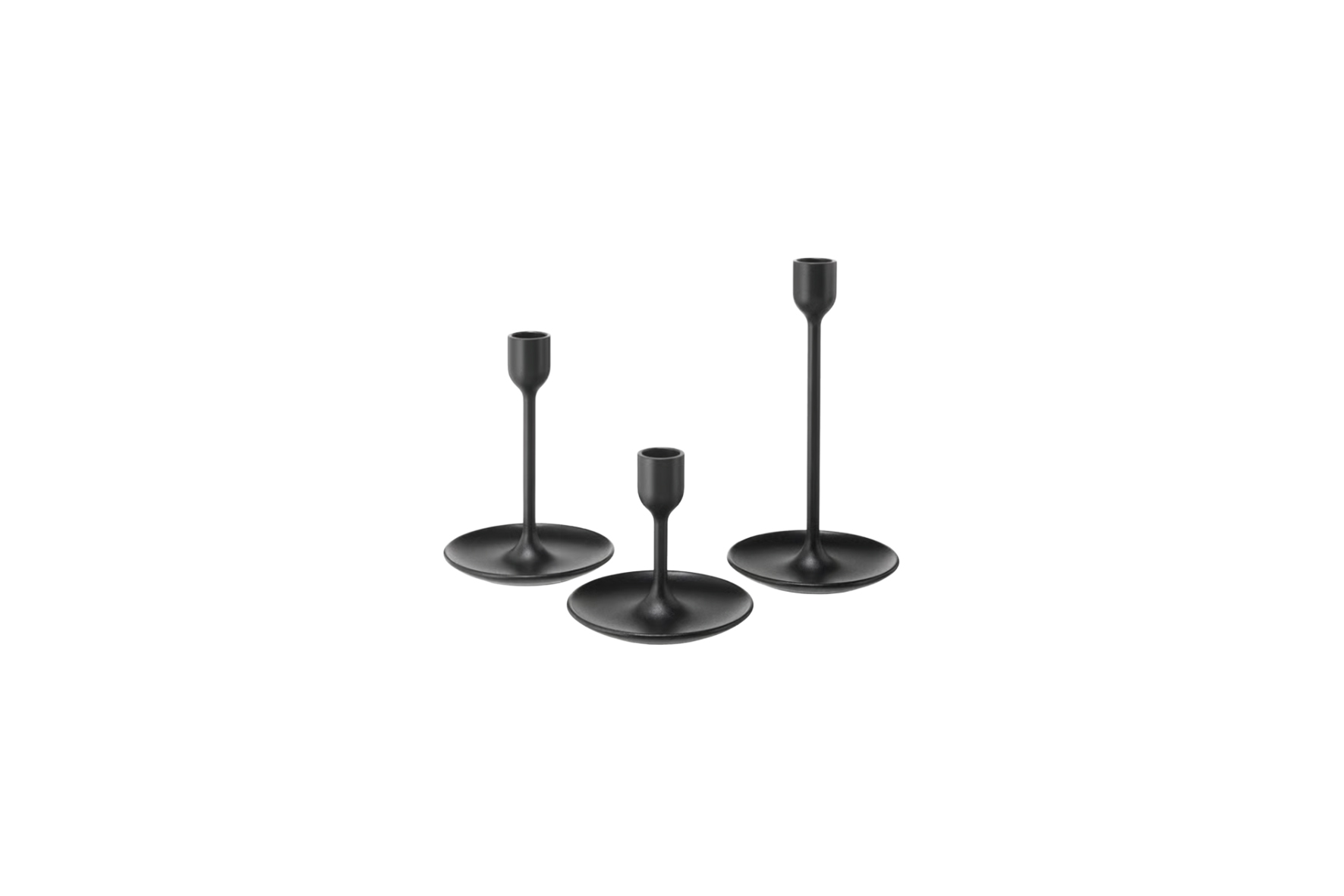 Kandelaar | Zwart set van 3