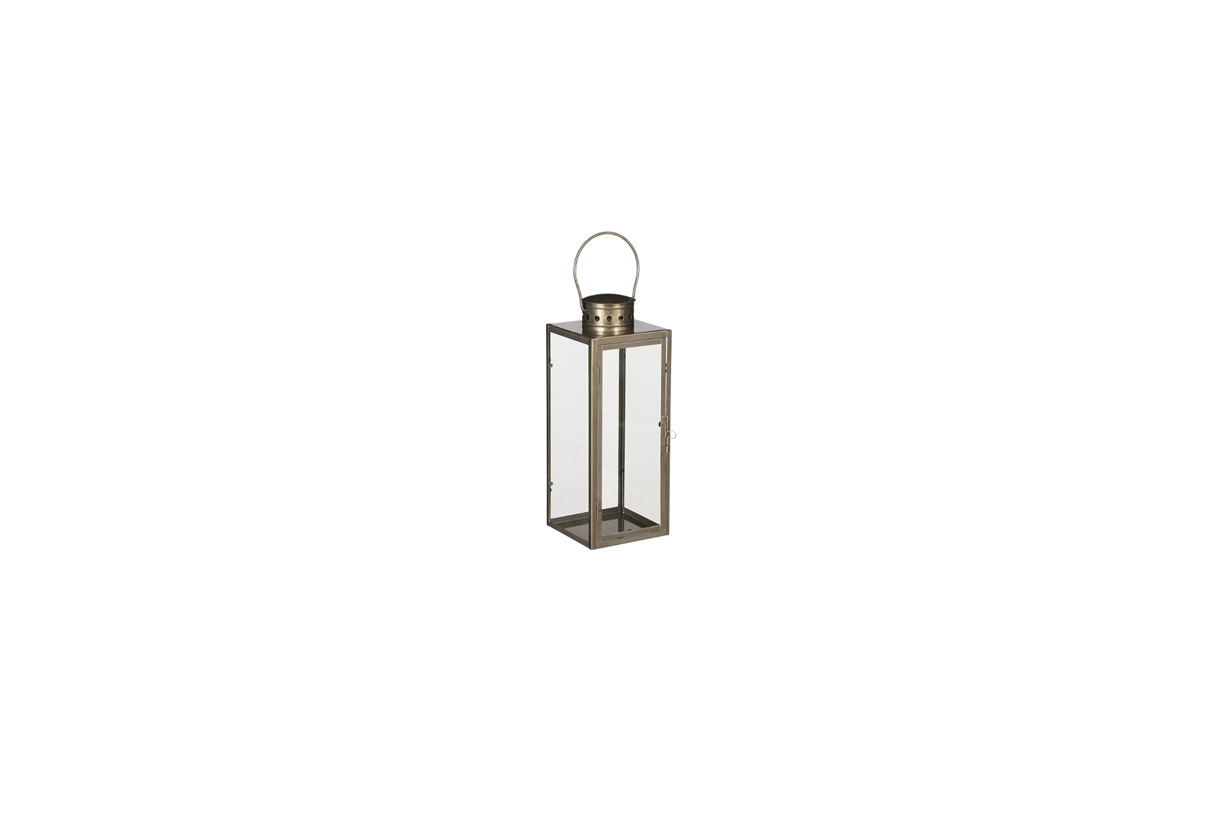 Lantern | Glass metal gold L14xW13xH35