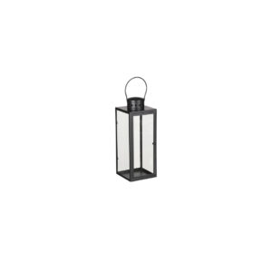 Lantaarn | Glas metaal zwart hoog L14xB13xH35