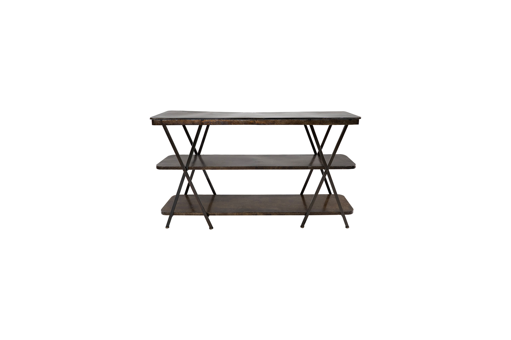 Vintage dressoir met metalen bovenblad