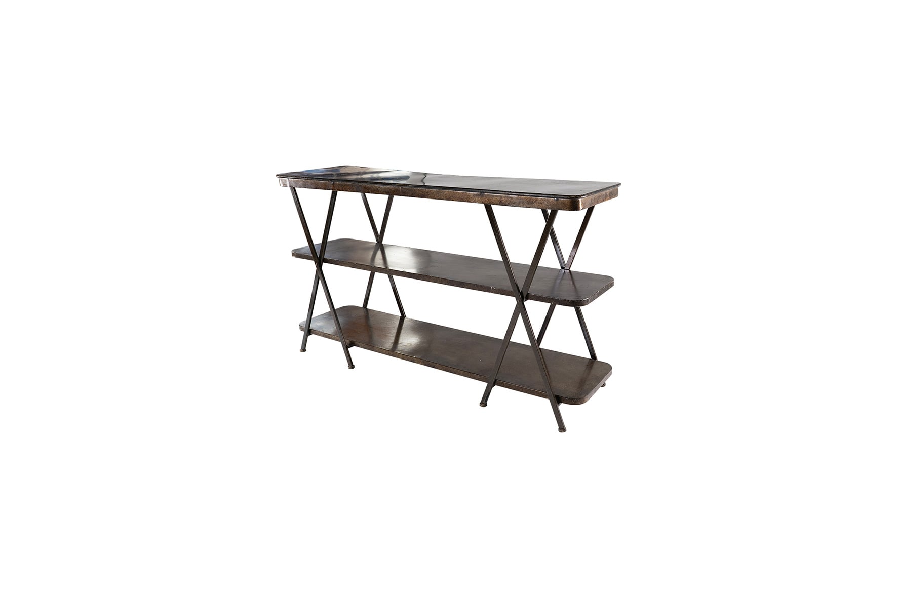 Vintage dressoir met metalen bovenblad