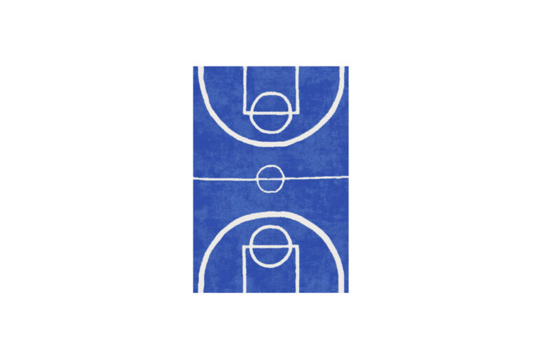 Vloerkleed L | Basketbalveld blauw L230xB160