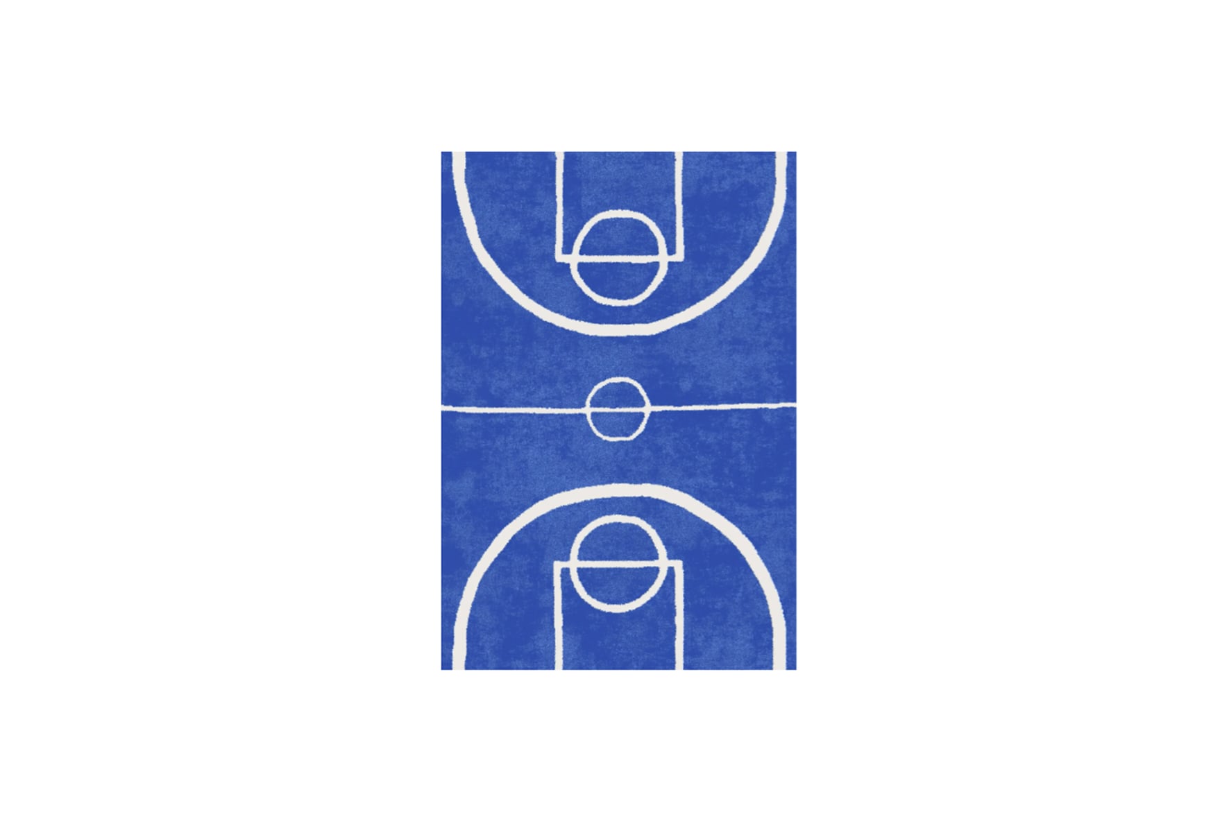 Vloerkleed L | Basketbalveld blauw L230xB160