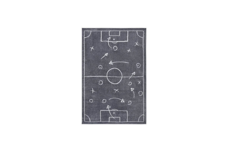 Vloerkleed L | Voetbalveld grijs L235xB160