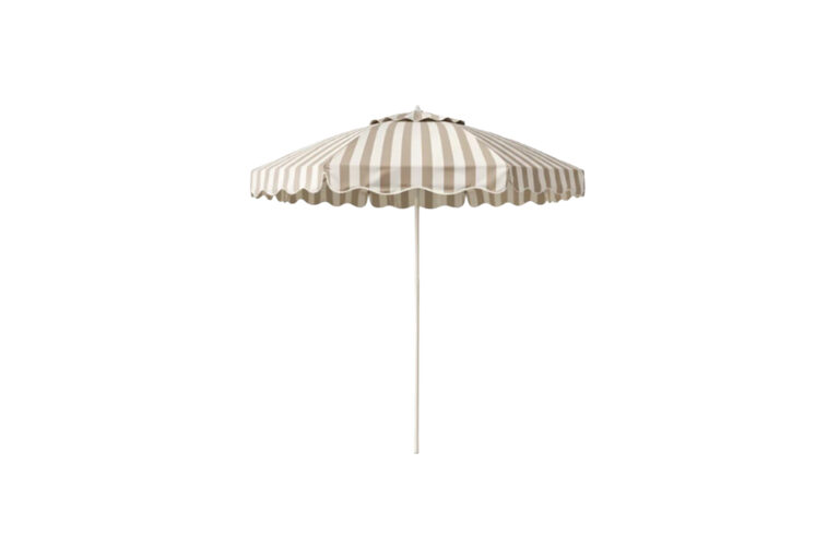 Parasol S | Beige/wit gestreept retro Ø200 (set)