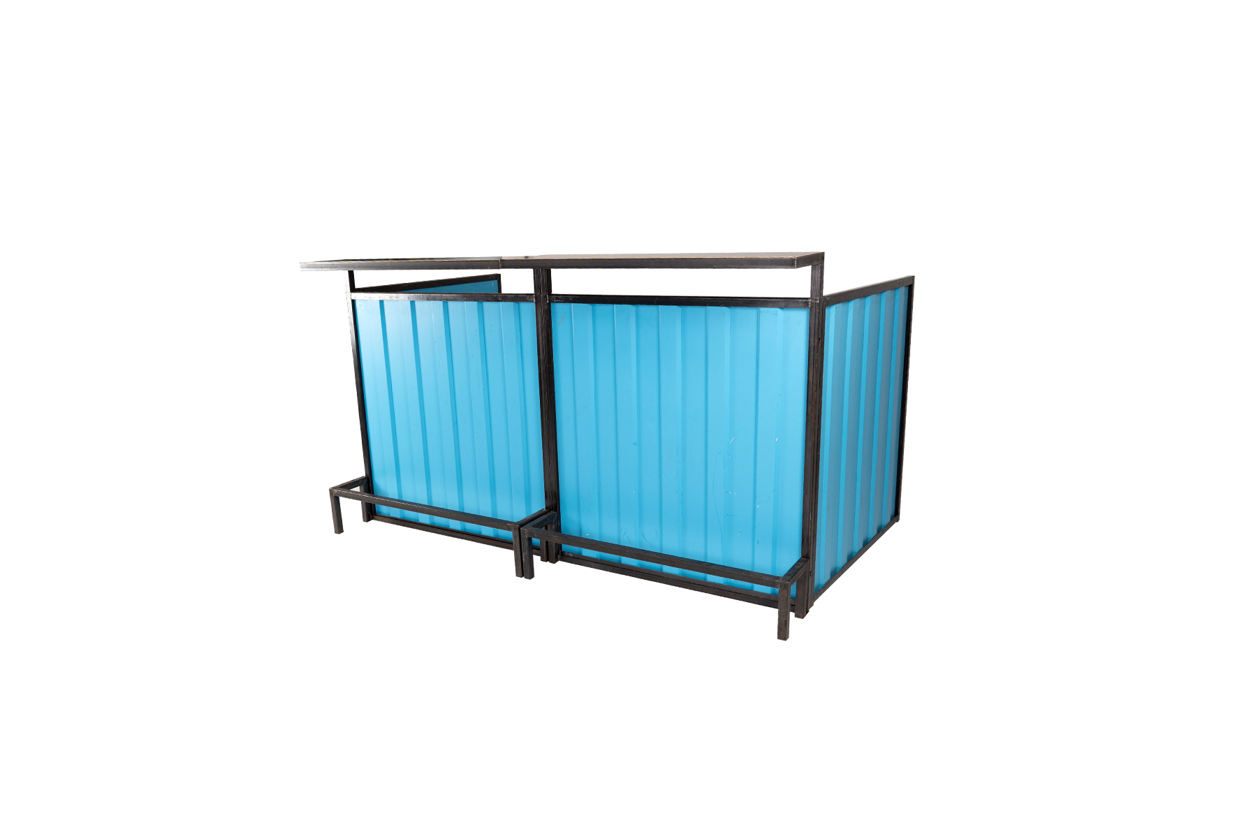 Container frontbar staal blauw (diverse afmetingen)
