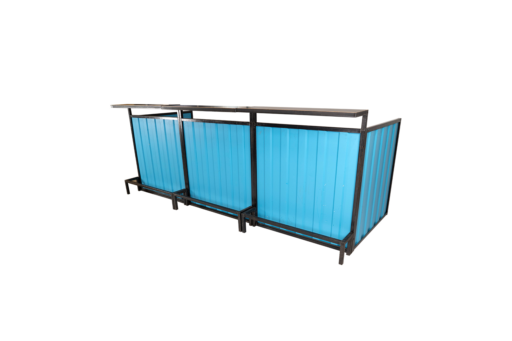 Container frontbar staal blauw (diverse afmetingen)