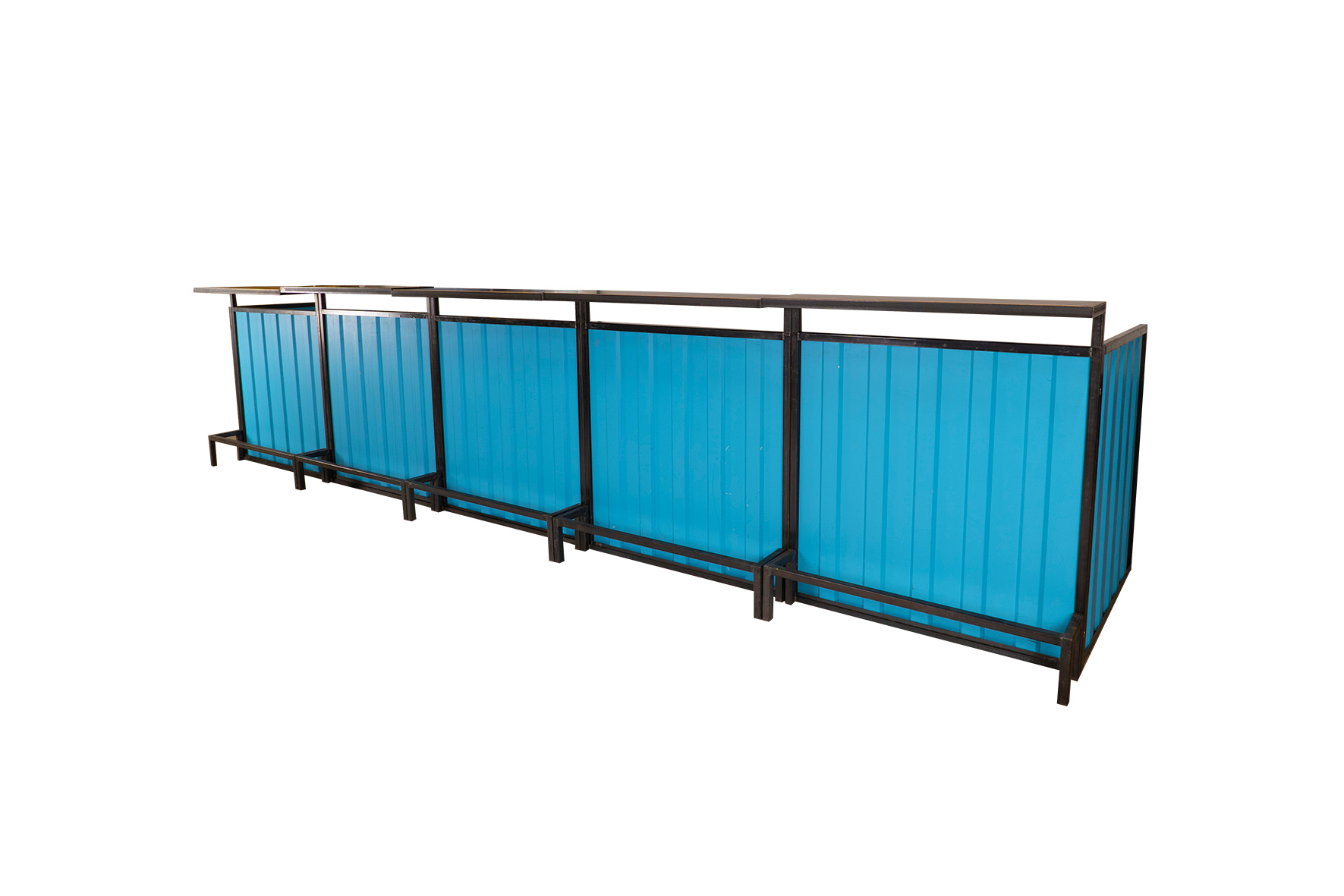 Container frontbar staal blauw (diverse afmetingen)