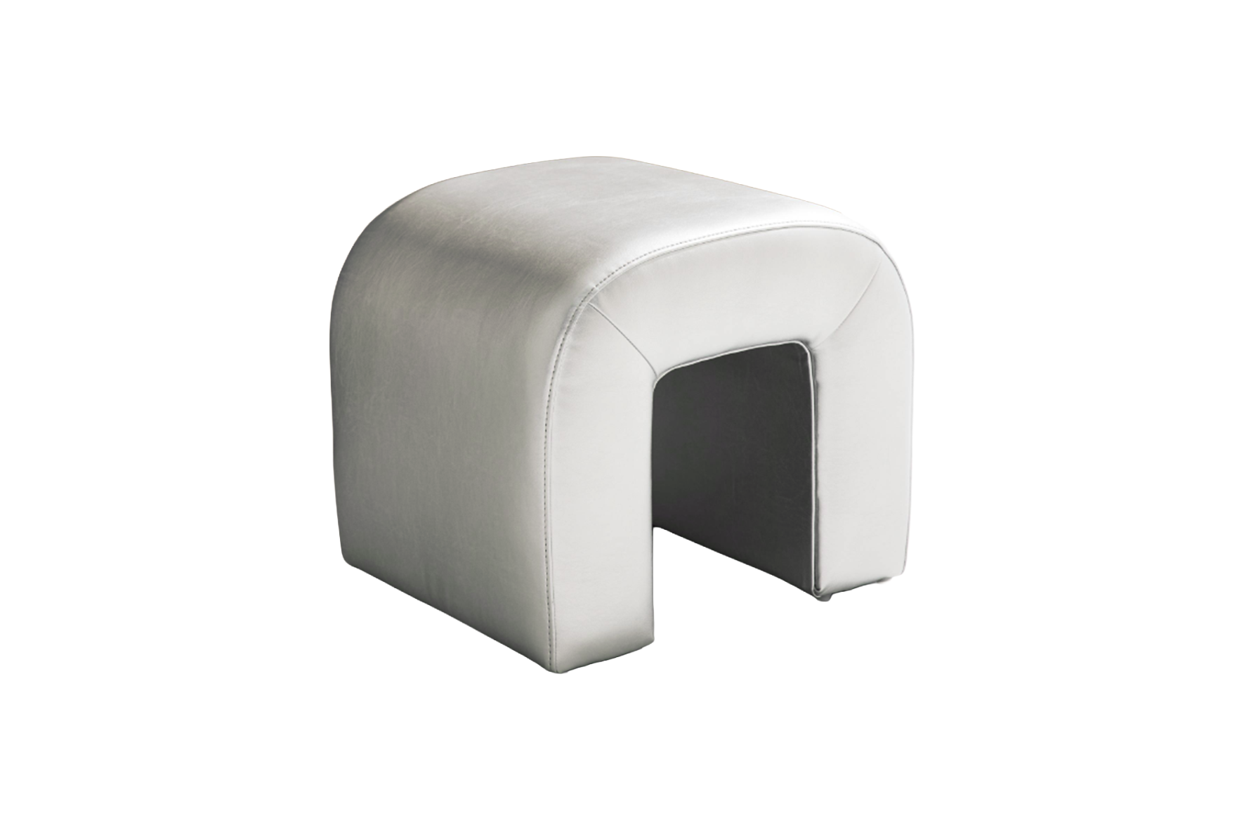 Poef boog zilver L45xB41xH40